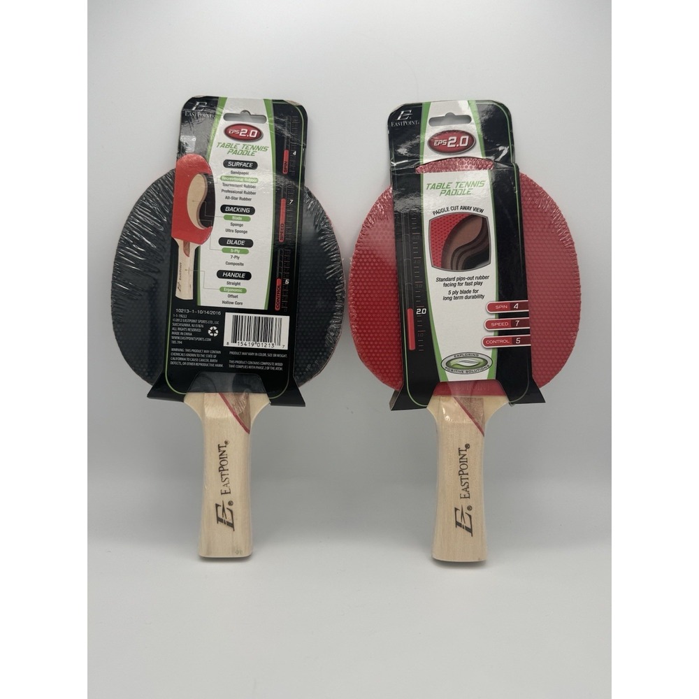2x NEW Eastpoint EPS 2.0 Table Tennis Ping Pong Paddle Wooden Handle Red/Black